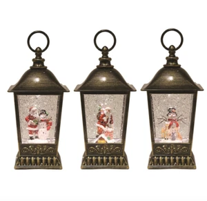 Christmas Glitter Copper Lantern Lamp Swirling Water Spinner Decoration - Picture 1 of 4