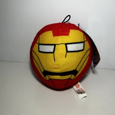 Iron Man Plush Toy Ball Avengers Assemble Red 5” Marvel Round Face Plush W/Tag - Image 1 of 4