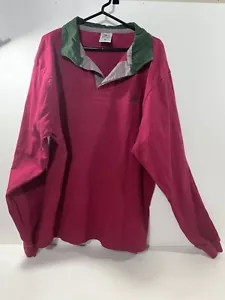 Vintage Herren XL Ruck-It Rugby rosa grün Langarmshirt, 100% Baumwolle - Bild 1 von 4