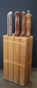 8-SLOT VINTAGE MIGHTY OAK by IMPERIAL BLOCK plus 4 KNIVES & SHARPENER - Picture 1 of 24