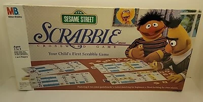 Sesame Street SCRABBLE Child Crossword Game 1992 Milton Bradley 4331 New READ DE - Image 1 of 4