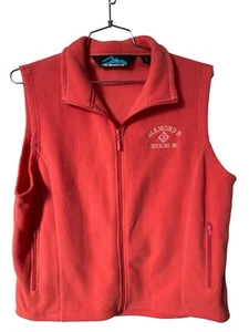 Tri Mountain Full Zip Fleece Vest Womens XL Sleeveless Coral Poly Warm Outdoorsy - Picture 1 of 7