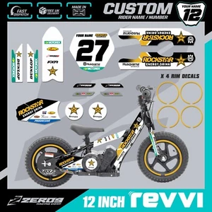 REVVI 12 ZOLL KINDER ELEKTRO LAUFRAD GRAFIK MX GRAFIK AUFKLEBER HUSQVARNA - Bild 1 von 9