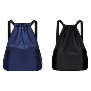 Sports Drawstring Backpack Large Capacity Lightweight Gym Bag Sport Pack - Picture 1 of 15