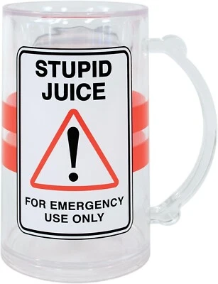 Divertida Taza de Cerveza Acrílico Jarra Mordaza Regalo Jugo Estupido Fiesta de Cumpleaños Humor Foto 1 de 2