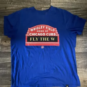 '47 Chicago Cubs World Series Champions T-Shirt Wrigley Field Mens Medium Blue - Picture 1 of 5