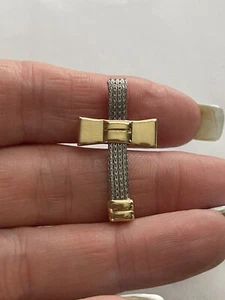 Beautiful Milor Italy 14kt Gold & Stainless Steel Cross Pendant - Picture 1 of 2