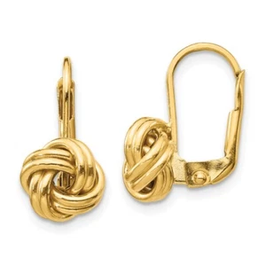Pendientes colgantes y con nudo de amor pulido de oro amarillo de 10 k 1,28 g - Imagen 1 de 4