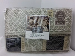 Croscill ESSEX King Sheet Set 100% Combed Cotton Sateen 250 Thread Extra Deep - Picture 1 of 11