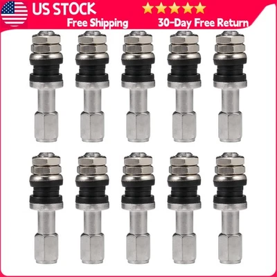 Wheel Tire Valve Stems Bolt For Scooters GEARZAAR Stainless Steel New 10Pack - Image 1 of 4