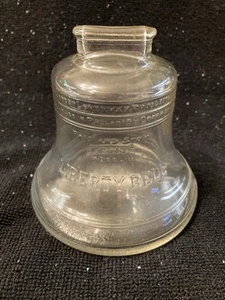 Vintage Liberty Bell Bank, Clear Glass, Coin Bank, Pass and Stow, Penny Saved. - Picture 1 of 14