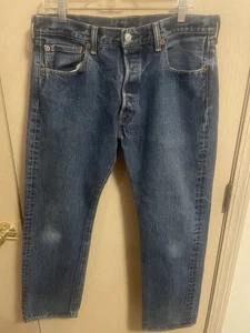 Levi’s Rare 501 Button Fly Circle R Tag Jeans Denim Mexico Mens Sz 34 X 29 - Picture 1 of 11
