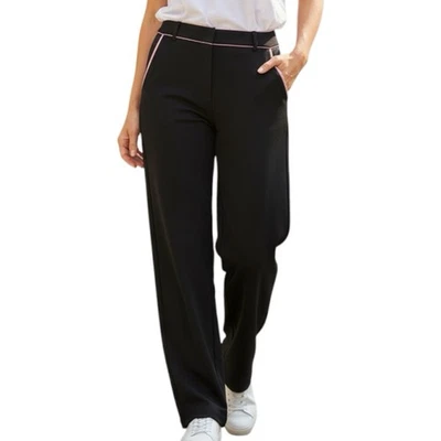 REBECCA TAYLOR ☆ Mid Rise Dress Pants / Trousers ☆ Black w/ Pink Trim ☆ Size 2 - Image 1 of 4