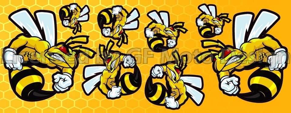 Honda Bad Hornet CBF600 8 Stickers Set Decal Car Motorbike Helmet Surf Bike /155 Foto 1 de 1