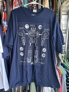 Mighty Morphin Power Rangers Blue Print Style Navy Blue Tee Men’s 3XL - Picture 1 of 6