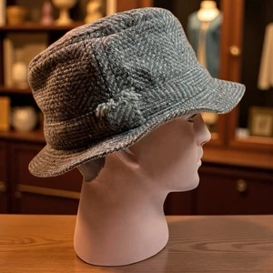 Vintage John Molloy Donegal Tweed Hut Gr. 60 Made in Ireland Wolle Fedora - Bild 1 von 8