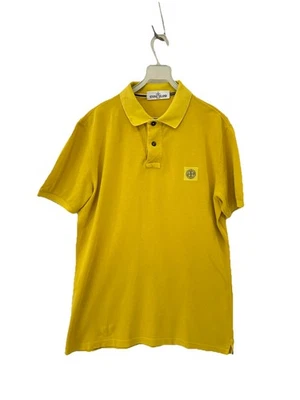 Camisa Polo H72 Stone Island Calce Ajustado Amarilla Brújula Logo Parche Para Hombre Talla XL Rara Foto 1 de 4