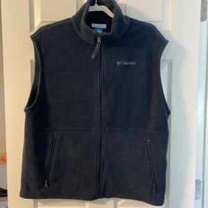 Columbia Fleece Vest women’s WM1480 Navy SZ L Outdoors Hike - Picture 1 of 12