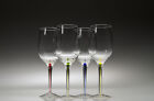 2 Sets of Wine Glasses with Multi-Colored Stems