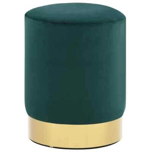 vidaXL Stool Dark Green and Gold Velvet 2BB - Picture 1 of 4