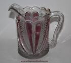💥 EAPG ☆ by US GLASS BLAZING HEART Ruby/Gold Stained Pitcher c 1890-1910 ☆ RARE