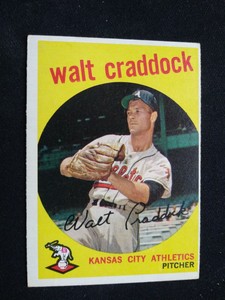 1959 Topps Baseball Card # 281 Walt Craddock RC - Kansas City Athletics (VG/EX)