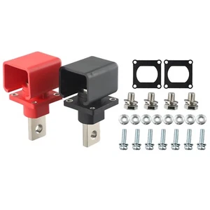 Red+Black Copper Lithium Battery Terminal Connector 2X300400A High Conductivity - Picture 1 of 48