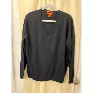 Joe Fresh Black Cashmere V-Neck Sweater Long Sleeve Pullover Mens XL - Picture 1 of 7