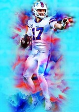 Josh Allen Buffalo Bills 1/1 ACEO Art Print Card By.Marci