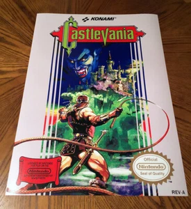 Castlevania NES Caja Arte Retro Videojuego 24" Póster Impresión Nintendo Años 80 Drácula - Imagen 1 de 1