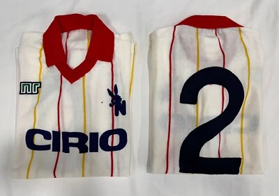 Camiseta Blanca Amarillo Roja Napoli Cirio Bruscolotti N° 2 1982/83 Fútbol - Imagen 1 de 4