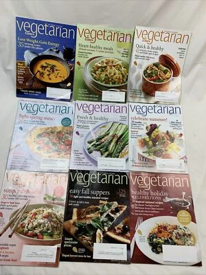 VEGETARIAN TIMES Magazine Lot Of 9 Full Year 2009 Back Issues FOOD Recipes MEALS - Image 1 of 4