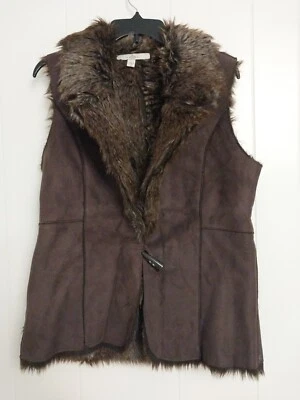 Chaleco Fever 2 Vías Reversible Imitación Piel Imitación Gamuza Marrón Talla Grande BONITO Foto 1 de 4