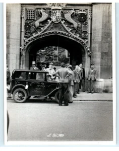 Vintage Photo 1953 Ornate Entrance, Antique Car written on, Traffic JNHC 4.5x3.5 - Picture 1 of 2