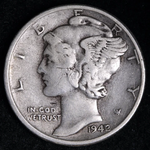 1942/1 Mercury Silver Dime CHOICE XF E312 XHTZ Cover