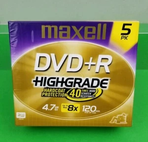 DVD+R High Grade 5-Pack 120 min 4.7 GB w/ Hardcoat Protection New Sealed - Picture 1 of 4