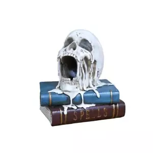 Gothic Skull Ornament Skeleton Head Spell Book Alternative Edgy Home Room Decor - Picture 1 of 5