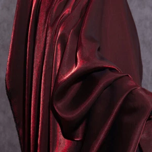 Burgundy Satin Fabric Cloth Costume Sewing DIY Wedding Bridal Dress Prom Banquet - Picture 1 of 12