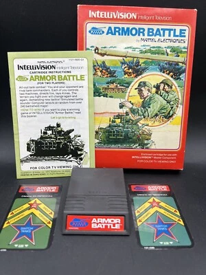 Armor Battle INTELLIVISION 1979 CIB COMPLETE Box Manual Overlays Tested Working - Image 1 of 4