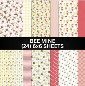 Estampación de corazones de papel serie de diseñadores BEE MINE - medio paquete (24) hojas de 6x6 - Imagen 1 de 2