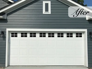Magnetic Garage Door Windows, Decorative Black Window Decals for Two Car Garages - Picture 1 of 6