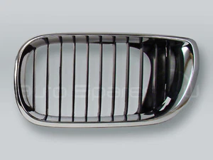Chrome/Black Front Hood Grille LEFT fits 2002-2005 BMW 3-Series E46 4-DOOR - Picture 1 of 2