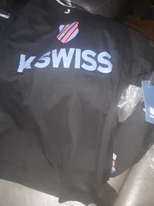 Rare K Swiss Shield 2.0 Tshirt Mens Size Large black with logo 2 tone New bag68 - Picture 1 of 1