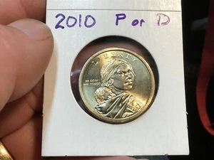 Dólar Sacagawea 2010 P o D o 2011-D sin circular BU dorado tú eliges marca de ceca - Imagen 1 de 2