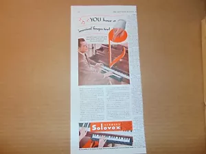 1941 HAMMOND SOLOVOX Hammond Instrument Co. stampa artistica annuncio - Foto 1 di 1
