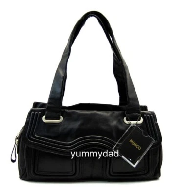 BOLSO DE DÍA DE CUERO MIMCO OFFBEAT EN NEGRO NUEVO CON ETIQUETAS PRECIO DE VENTA SUGERIDO POR EL FABRICANTE $399 Foto 1 de 4