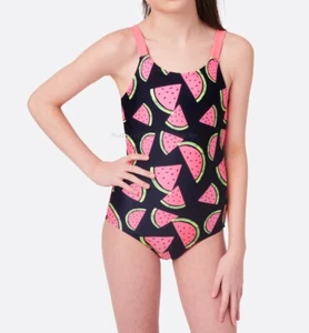 NWT JUSTICE Girls Swimsuit Watermelon One Piece Swim Pink Navy Blue Size 6, 8 10 - Picture 1 of 3