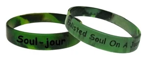1 Jesus Camo Soldier Silicone Rubber Stretch Bracelet Bangle Wristband Christian - Picture 1 of 2