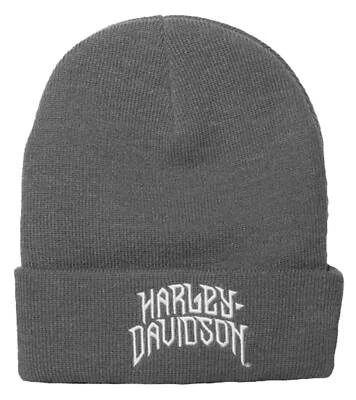 Harley-Davidson Men's Sharp Chrome H-D Cuffed Acrylic Beanie Hat - Gray - Image 1 of 2
