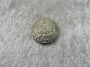 Monnaie argent massif 5 Zlotych Zlotys 1933 MW Poland Pologne / Silver coin - Foto 1 di 3